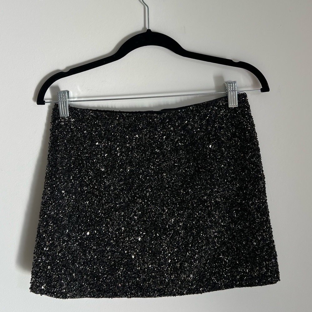 All Saints Black Hand Embellished Mini Skirt - Picture 4 of 6